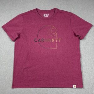 Carhartt Loose Fit Graphic Crewneck T Shirt Womens XL Red Logo Print